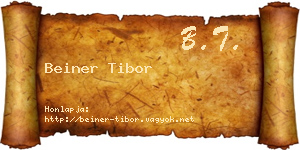 Beiner Tibor névjegykártya